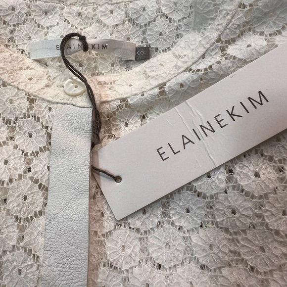 NEW ELAINE Kim Lace button down top - Picture 4 of 6